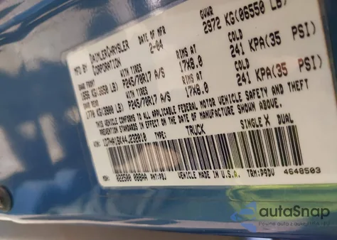 2004 Dodge Ram 1500 St z USA, uszkodzony, nr VIN 1D7HA16K44J232010